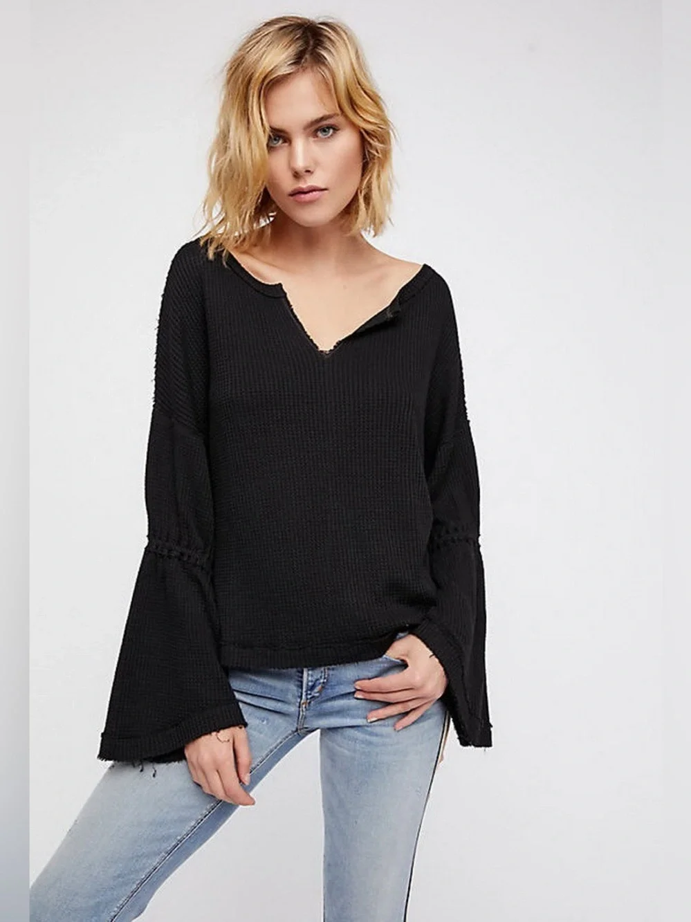 Free People Dahlia V Neck Bell Sleeve